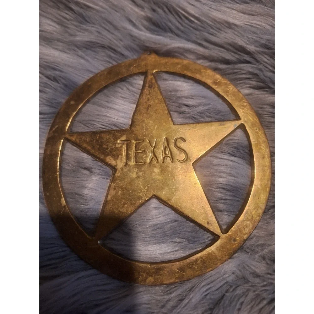Vintage brass Teaxs star wall hanging/ trivet